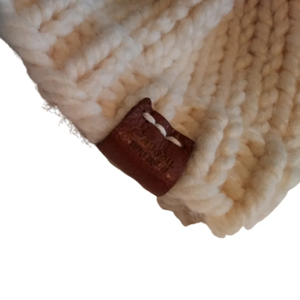 Kids Canopy Colorado Chunky Beanie Hat with Pom Cream